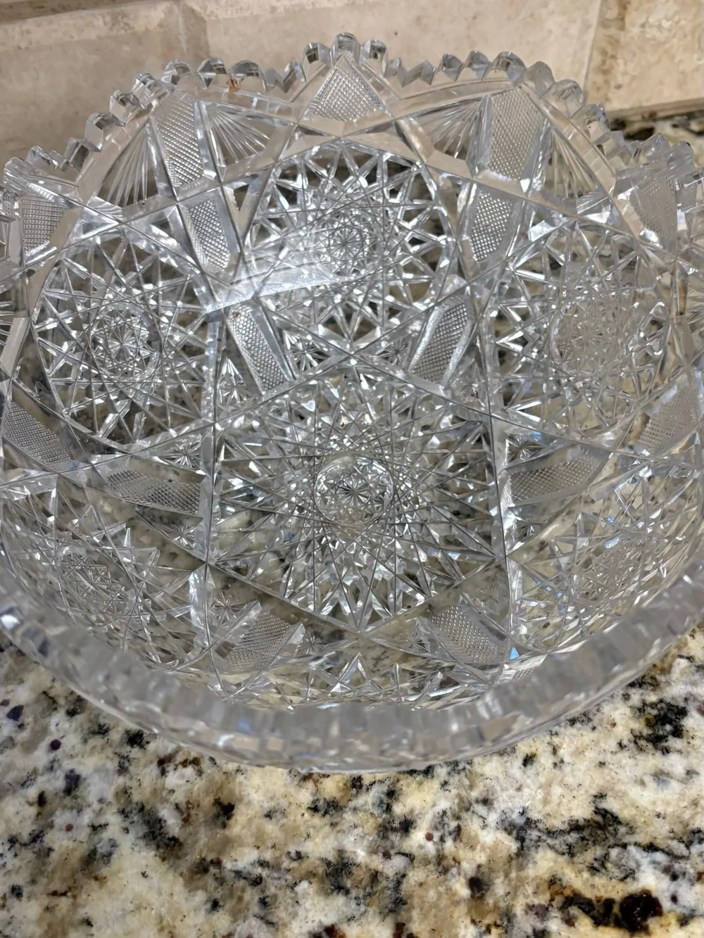 Clear Cut Glass Decorative Bowl - Elegant Crystal-Style Accent